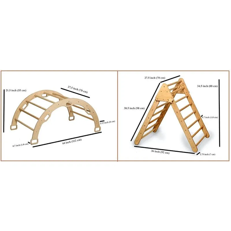 4 Pieces Climbing Set-Triangle, Arch Rocker, Pillow and Ramp