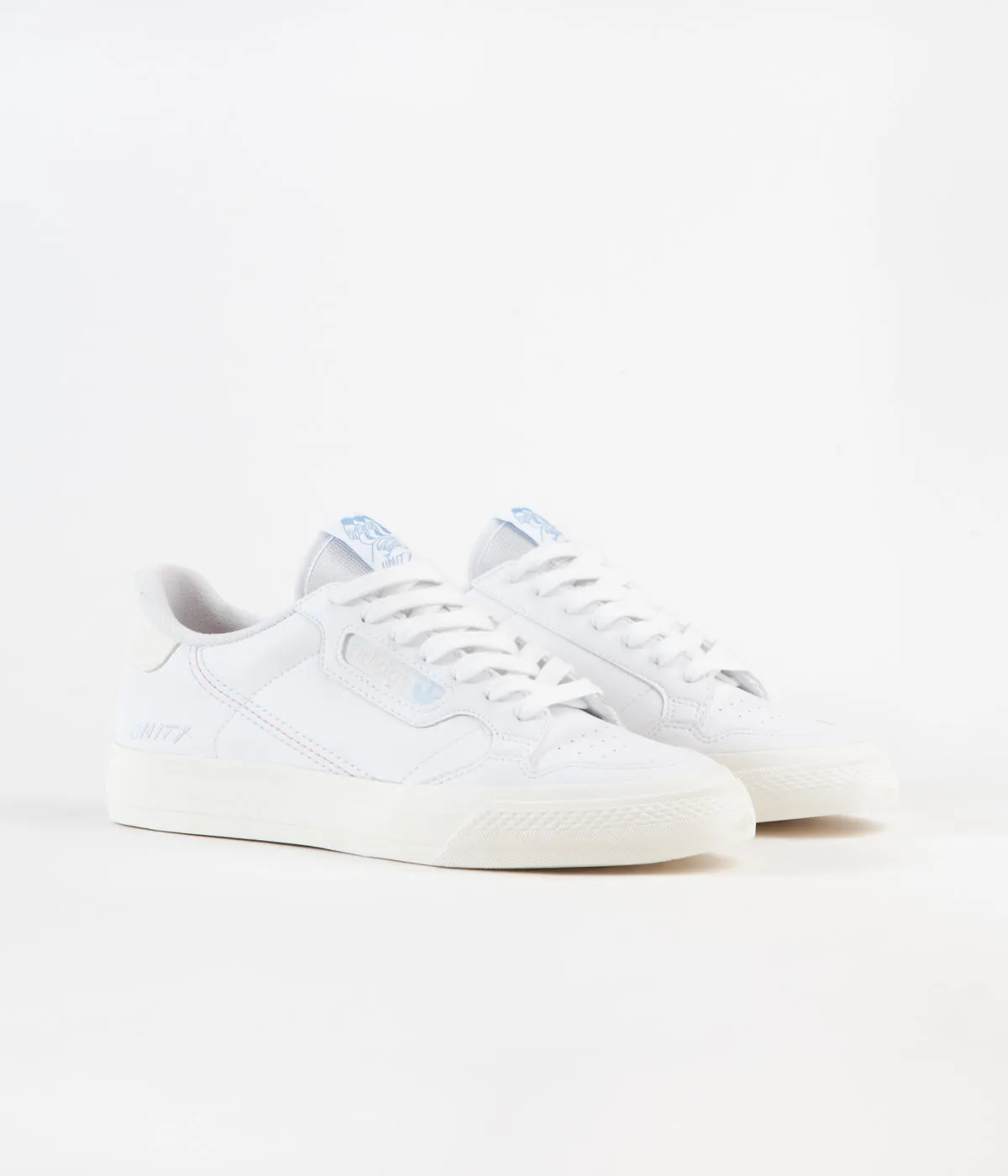 Adidas x Unity Continental Vulc Shoes - White / Chalk White / Light Blue