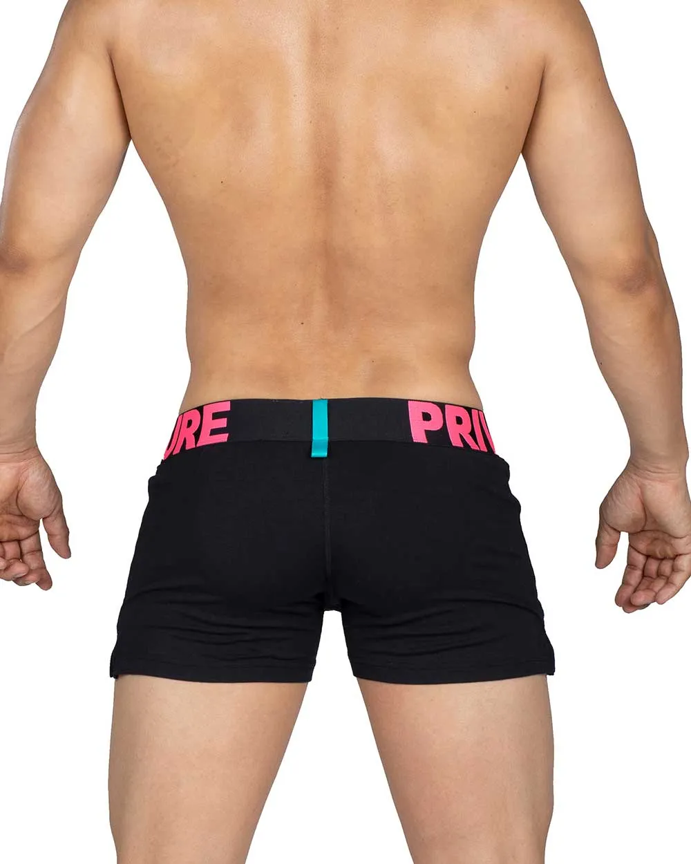 Boxer lousse Private Structure Black Magenta