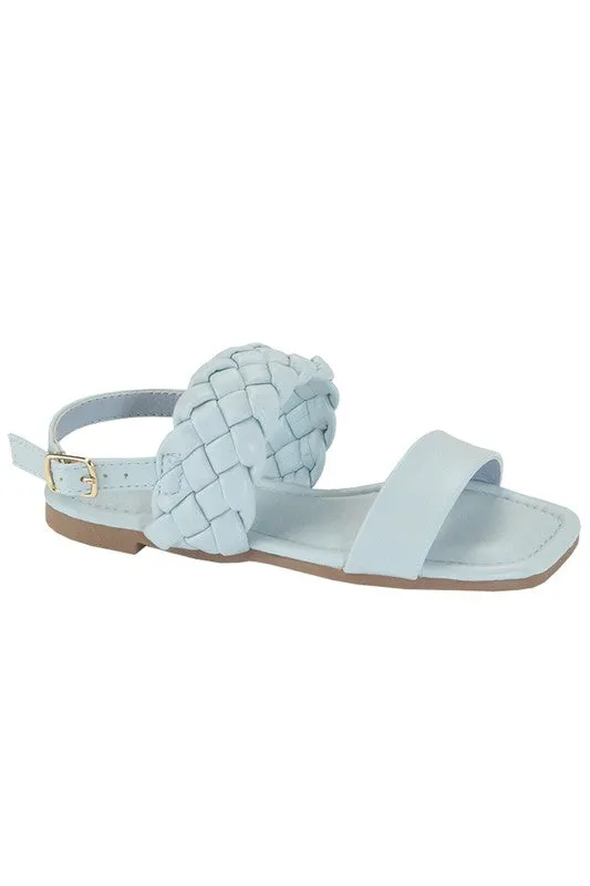 Braided double sandal with back strap