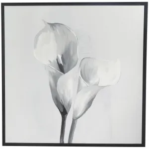 Canvas Art - White Floral Shaded Tulip Wall Art Decor