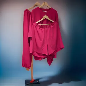 Designer Magenta Textured Co-ord Set Designer Magenta Textured Co-ord Set