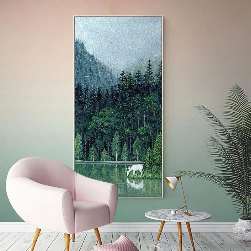 Elegant Green Forest Wall Art Print
