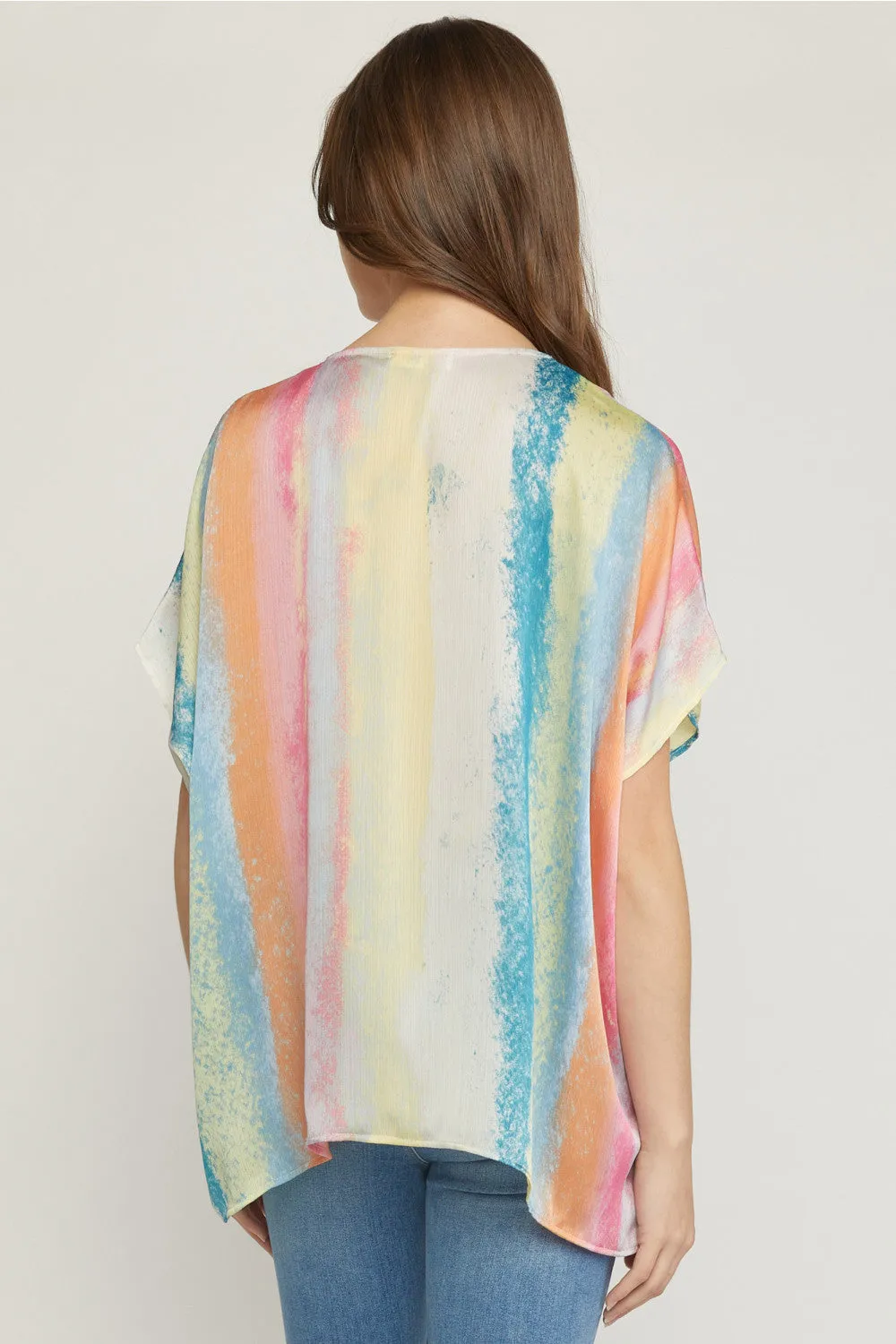Rainbow Placket Top