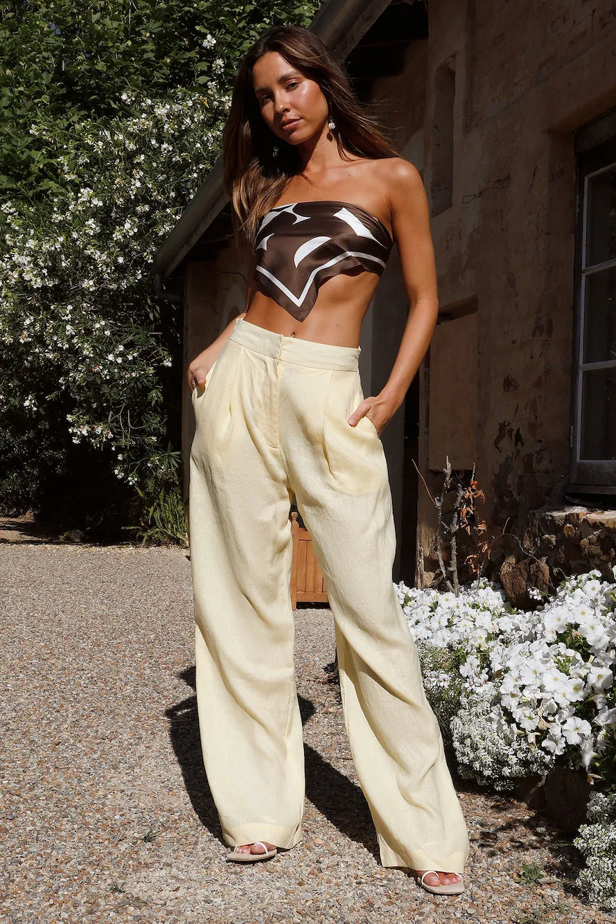 Sunny Memories Linen Pants Yellow