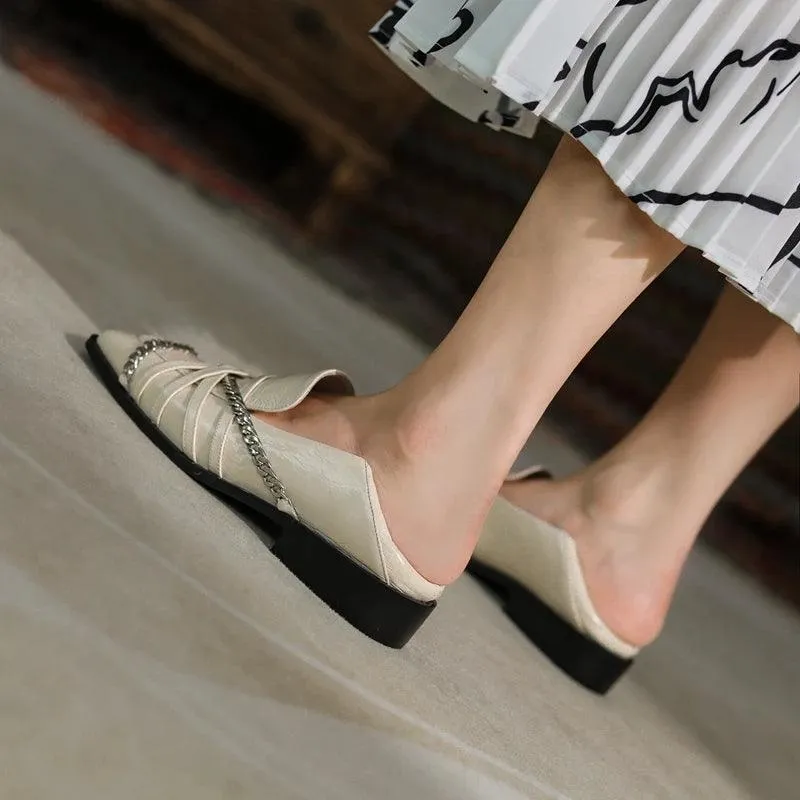 Women's Casual Shoes - Low Heeled Comfortable Square Head - TSS179